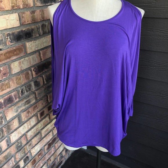 Ralph Lauren Tops - Ralph Lauren purple cold shoulder top Size XL NWT